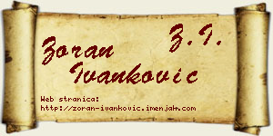 Zoran Ivanković vizit kartica